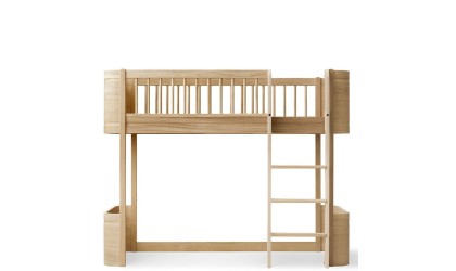 Lit mezzanine enfant - Bois de Chêne - Oliver Furniture - Petit Toi