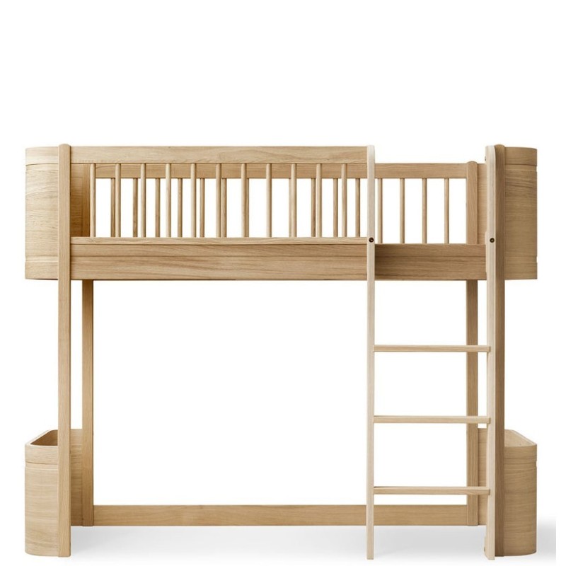 Woodeb low loft bed for children - Wood Mini Collection - Oak