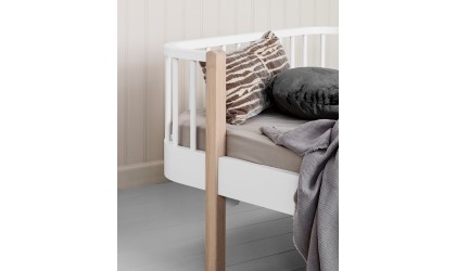 Lit de jour en bois pour enfant - blanc/chêne -30%