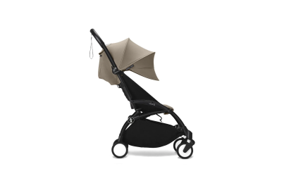 Poussette YOYO3  6+ Taupe beige, châssis noir - Nouvelle Modèle!