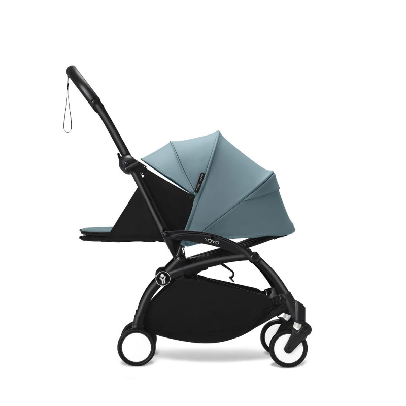 Poussette YOYO³ ® nouveau-né 0+ Aqua bleu, chasis Noir Poussette YOYO³ ® nouveau-né 0+ Aqua bleu, chasis Noir