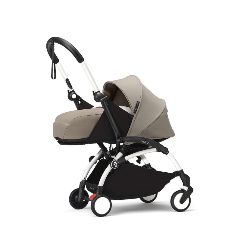 YOYO³ Stroller Newborn 0+ Taupe, white frame YOYO³ Stroller Newborn 0+ Taupe, white frame