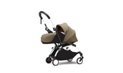 YOYO³ Stroller Newborn  0+ Toffee, white frame