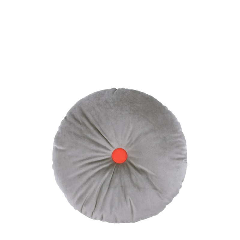 Eco Velvet round cushion - Slate grey NOBODINOZ Eco Velvet round cushion - Slate grey NOBODINOZ
