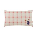 Lino Embroids rectangular cushion - Pink Tulips NOBODINOZ