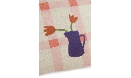 Coussin Lino Embroids - Tulipes roses