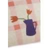 Lino Embroids rectangular cushion - Pink Tulips NOBODINOZ