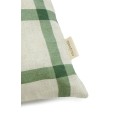 Lino Embroids rectangular cushion - Green windowpane bird  NOBODINOZ