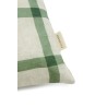 Lino Embroids rectangular cushion - Green windowpane bird  NOBODINOZ