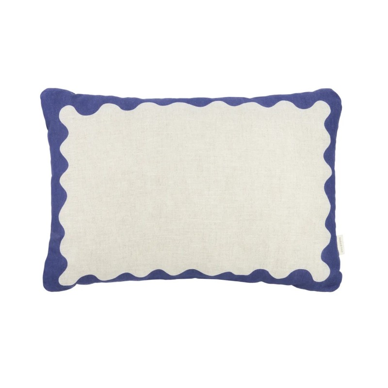 Vibes cushion Linen - Blue NOBODINOZ Vibes cushion Linen - Blue NOBODINOZ