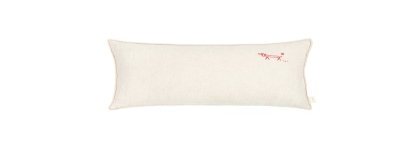 Lino Embroids cushion - Greige NOBODINOZ