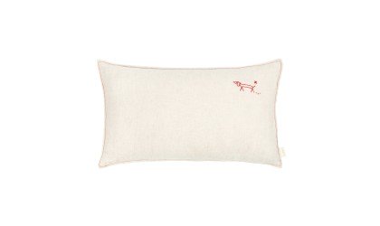 Coussin rectangulaire Lino Embroids - Greige NOBODINOZ