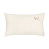 Lino Embroids cushion - Greige NOBODINOZ