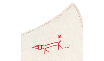 Coussin rectangulaire Lino Embroids - Greige NOBODINOZ