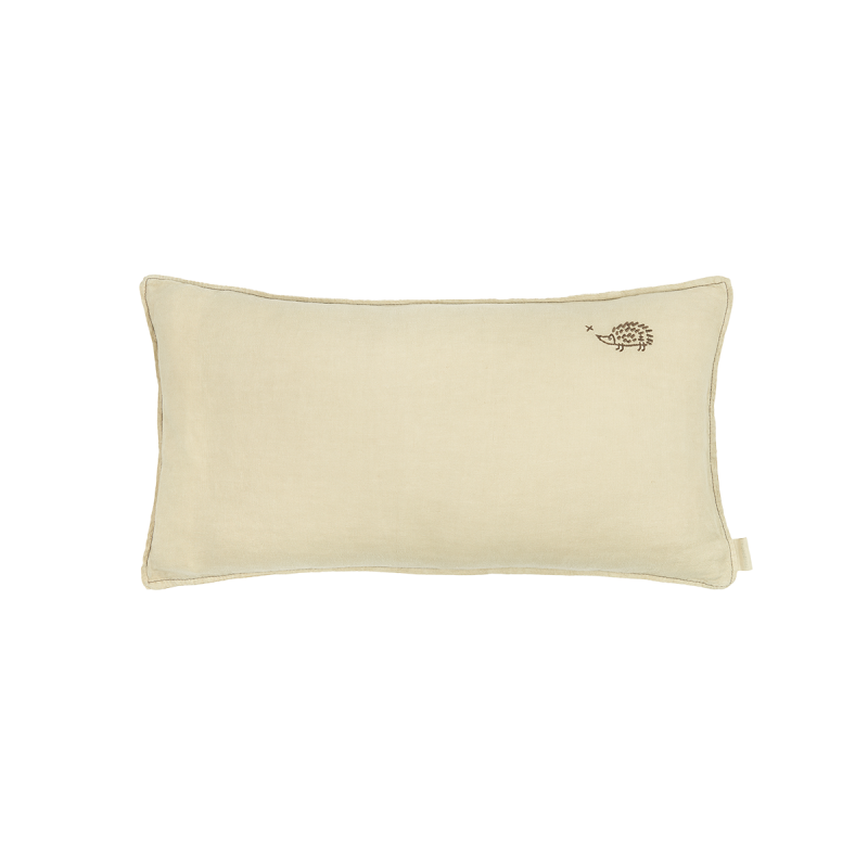 Lino Embroids cushion - Green Tea NOBODINOZ Lino Embroids cushion - Green Tea NOBODINOZ