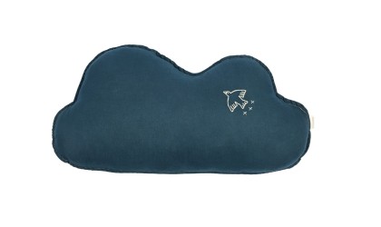 French linen Nuage cushion BLUE - Nobodinoz