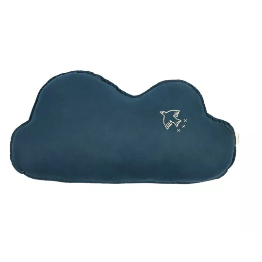 French linen Nuage cushion BLUE - Nobodinoz