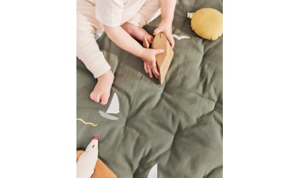 Play mat Organic cotton , Sailboats - Dear April