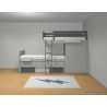Children's train bed with storage, wardrobe, drawers, or extra bed.