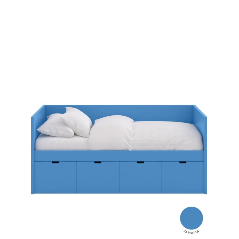 Modular children's BOX bed with 4 drawers – Customizable