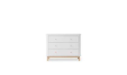 Baby Dresser 3 Drawers with Changing Table – White & Oak | Wood Collec
