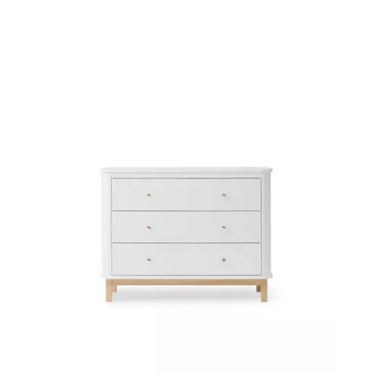 Baby Dresser 3 Drawers with Changing Table – White & Oak | Wood Collec
