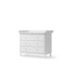 Baby Dresser 3 Drawers with Changing Table – White  | Wood Collection