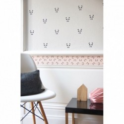 Frise adhésive – Panda – Rose