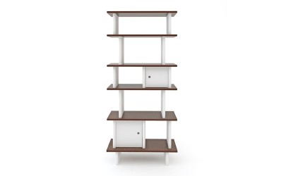 Mini-bibliothèque verticale – Noyer