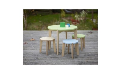 Table ronde Ø58 cm – Hauteur 48 cm + Tabourets