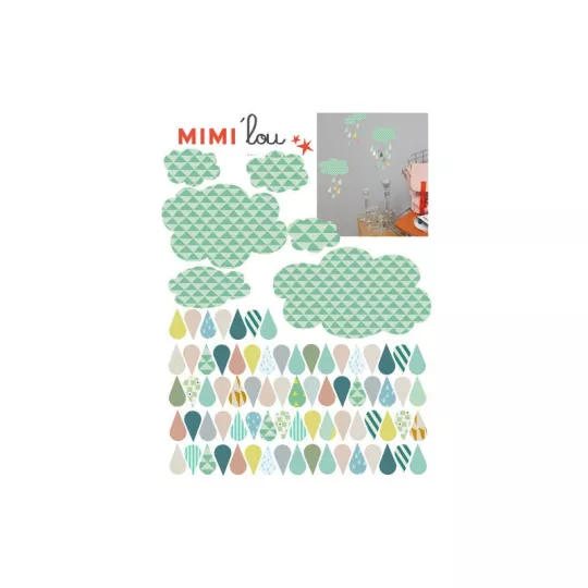 Sticker – Nuages et gouttes