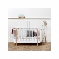 Lit de bébé évolutif – Wood Collection – Blanc/Chêne