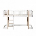Lit mezzanine bas – Wood Collection – Blanc/chêne