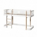 Lit mezzanine bas – Wood Collection – Blanc/chêne