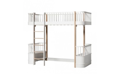 Lit mezzanine – Wood Collection – Blanc/chêne