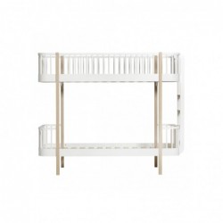 Lit superposé – Wood Collection – Blanc/chêne (échelle de côté)