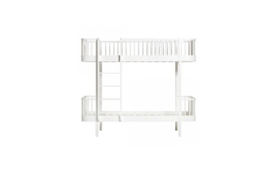 Lit superposé – Wood Collection – Blanc (échelle devant)