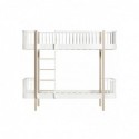 Lit superposé – Wood Collection – Blanc/chêne (échelle devant)