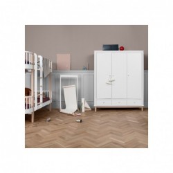 Armoire haute – Wood Collection – Blanc/chêne (3 portes)