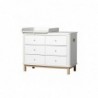 Commode – Wood Collection – Blanc/chêne (6 tiroirs)