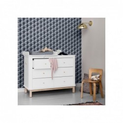 Commode – Wood Collection – Blanc/chêne (6 tiroirs)
