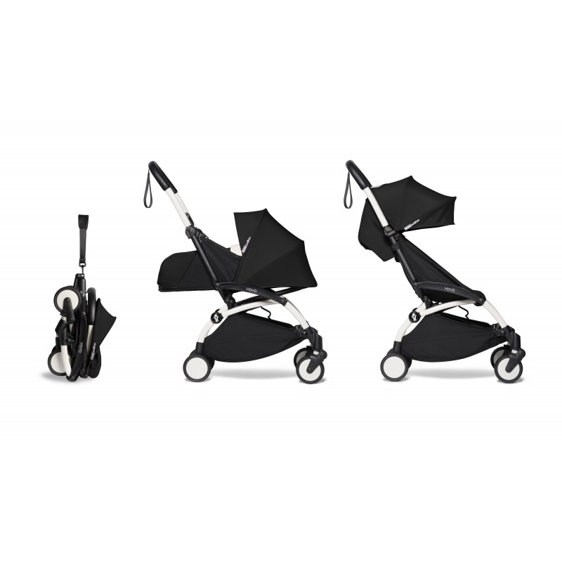 Poussette YOYO2 Babyzen complète – Noir, châssis blanc