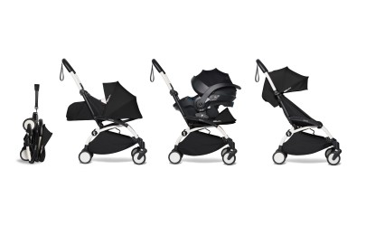 Poussette YOYO2 Babyzen complète – Noir, châssis blanc