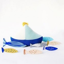 Coussin – bateau – bleu