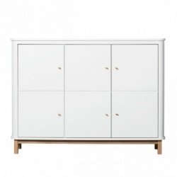 Armoire enfant  – Wood Collection – Blanc/chêne (3 portes)