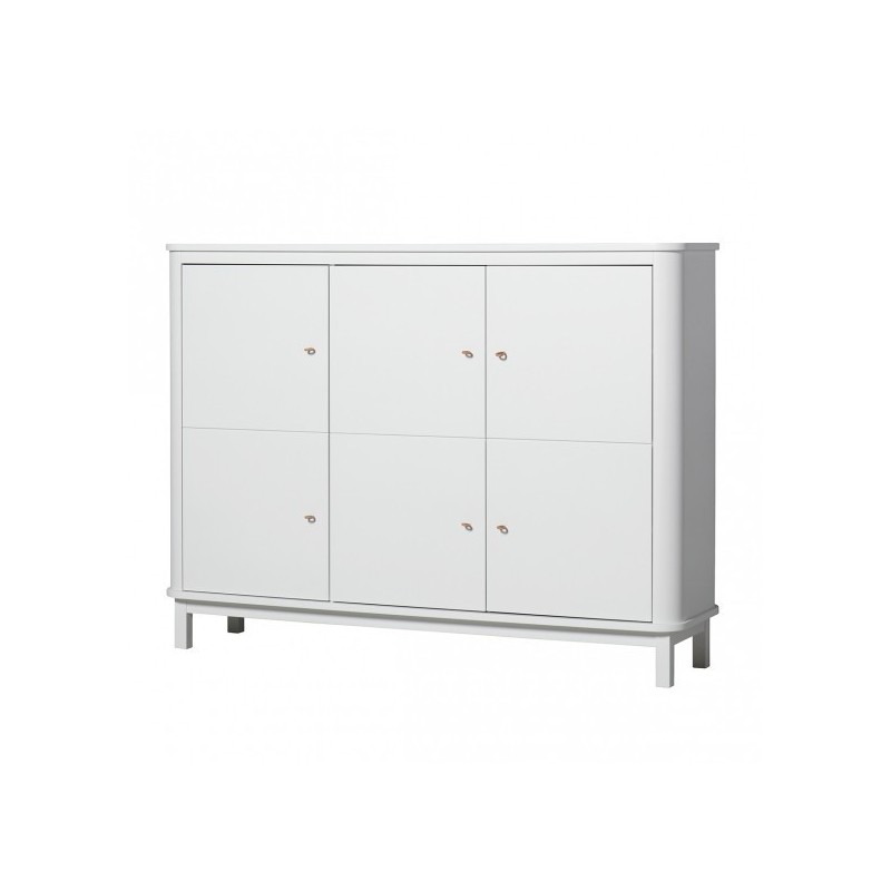 Armoire commode  – Wood Collection – Blanc (3 portes)
