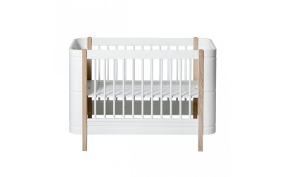 Lit bébé évolutif – Wood Mini Collection – Blanc/Chêne