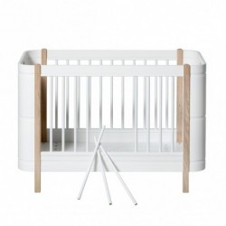 Lit bébé évolutif – Wood Mini Collection – Blanc/Chêne