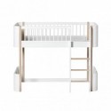 Lit mezzanine bas – Wood Mini Collection – Blanc/chêne
