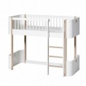 Lit mezzanine bas – Wood Mini Collection – Blanc/chêne